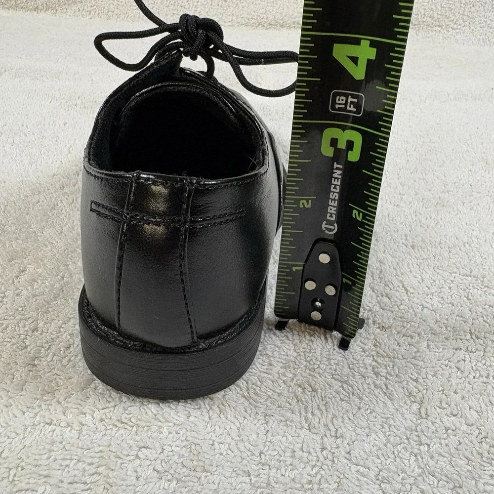 Sonoma Boys Black Lace Up Dress Shoes Size 12 Medium Square Toe Youth EUC -LR321